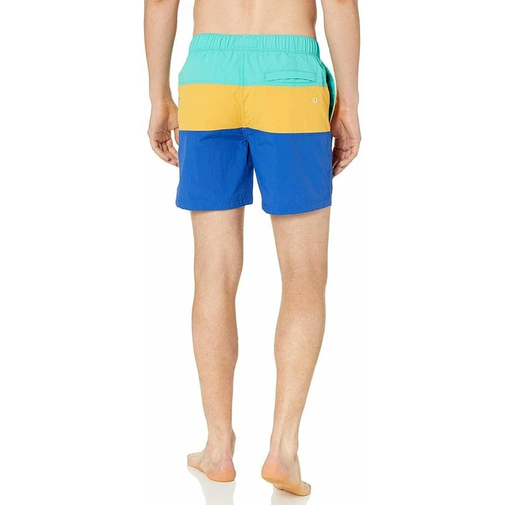 Original Penguin Men's Colorblock Swim Trunks Striped Shorts Size XXL $79